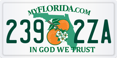 FL license plate 2392ZA