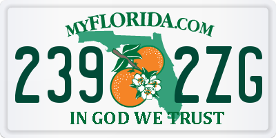 FL license plate 2392ZG