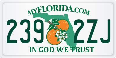 FL license plate 2392ZJ