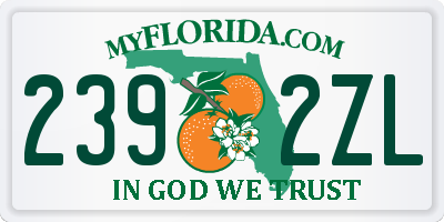 FL license plate 2392ZL