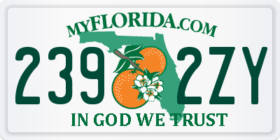 FL license plate 2392ZY