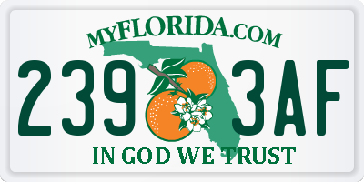 FL license plate 2393AF