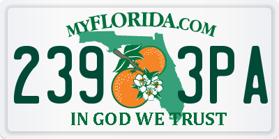 FL license plate 2393PA