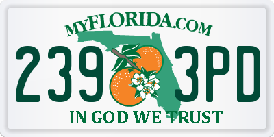 FL license plate 2393PD