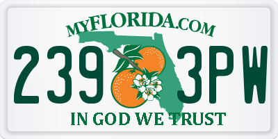 FL license plate 2393PW