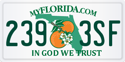 FL license plate 2393SF