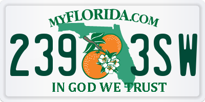 FL license plate 2393SW