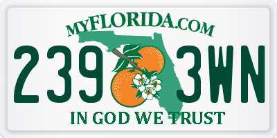 FL license plate 2393WN