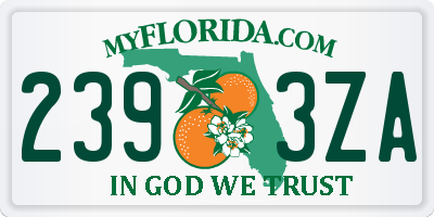 FL license plate 2393ZA