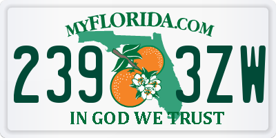 FL license plate 2393ZW