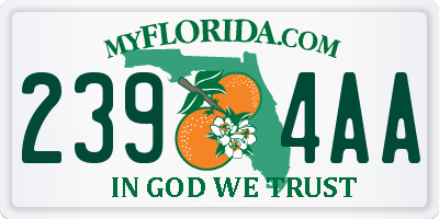FL license plate 2394AA