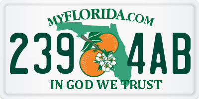 FL license plate 2394AB
