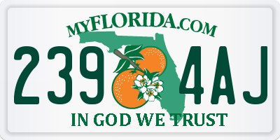 FL license plate 2394AJ