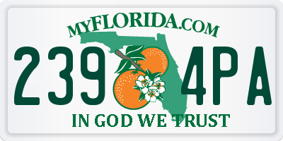 FL license plate 2394PA