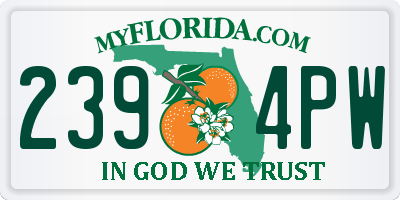 FL license plate 2394PW