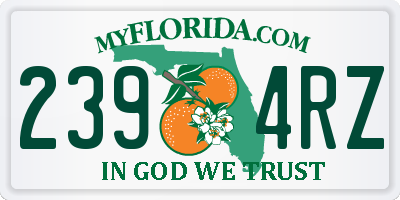FL license plate 2394RZ