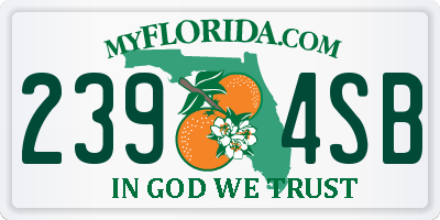FL license plate 2394SB