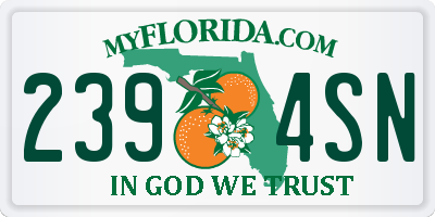 FL license plate 2394SN