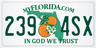 FL license plate 2394SX