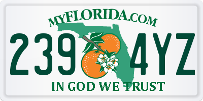 FL license plate 2394YZ