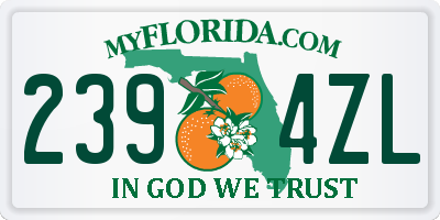 FL license plate 2394ZL