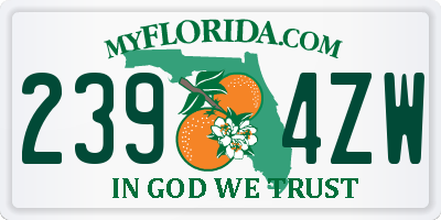 FL license plate 2394ZW