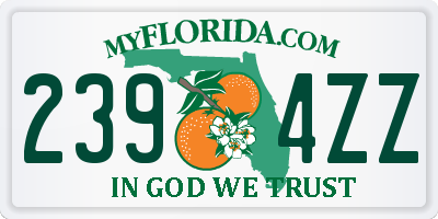 FL license plate 2394ZZ