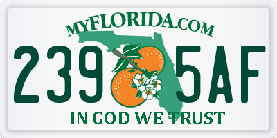 FL license plate 2395AF
