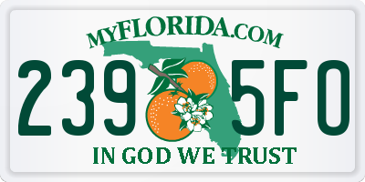 FL license plate 2395FO