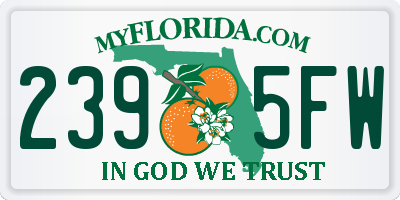 FL license plate 2395FW