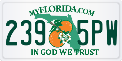FL license plate 2395PW