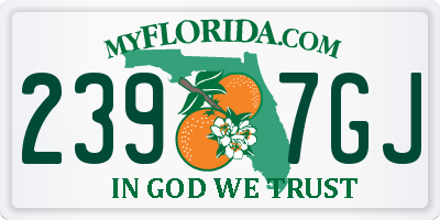 FL license plate 2397GJ