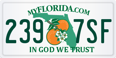 FL license plate 2397SF