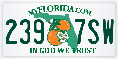 FL license plate 2397SW