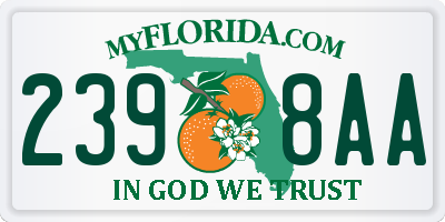 FL license plate 2398AA