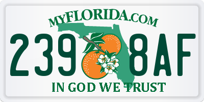 FL license plate 2398AF