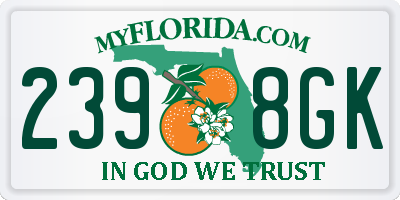 FL license plate 2398GK