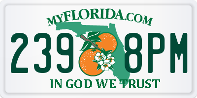 FL license plate 2398PM