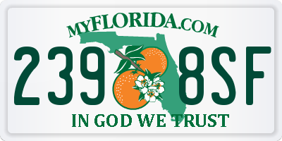 FL license plate 2398SF