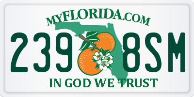 FL license plate 2398SM