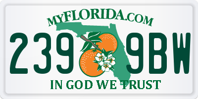 FL license plate 2399BW