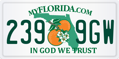 FL license plate 2399GW