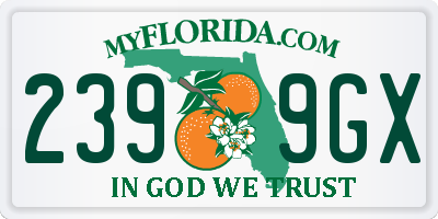 FL license plate 2399GX