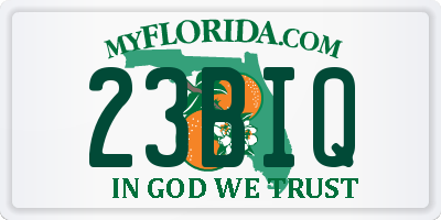 FL license plate 23BIQ