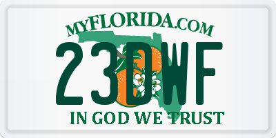 FL license plate 23DWF