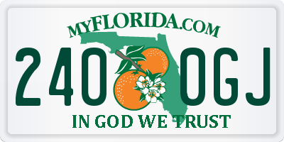 FL license plate 2400GJ