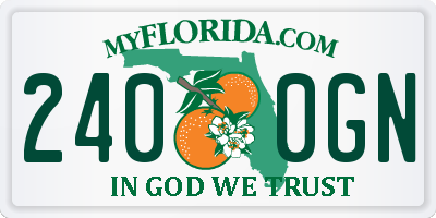 FL license plate 2400GN