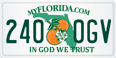 FL license plate 2400GV