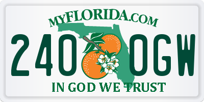 FL license plate 2400GW