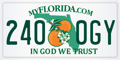 FL license plate 2400GY
